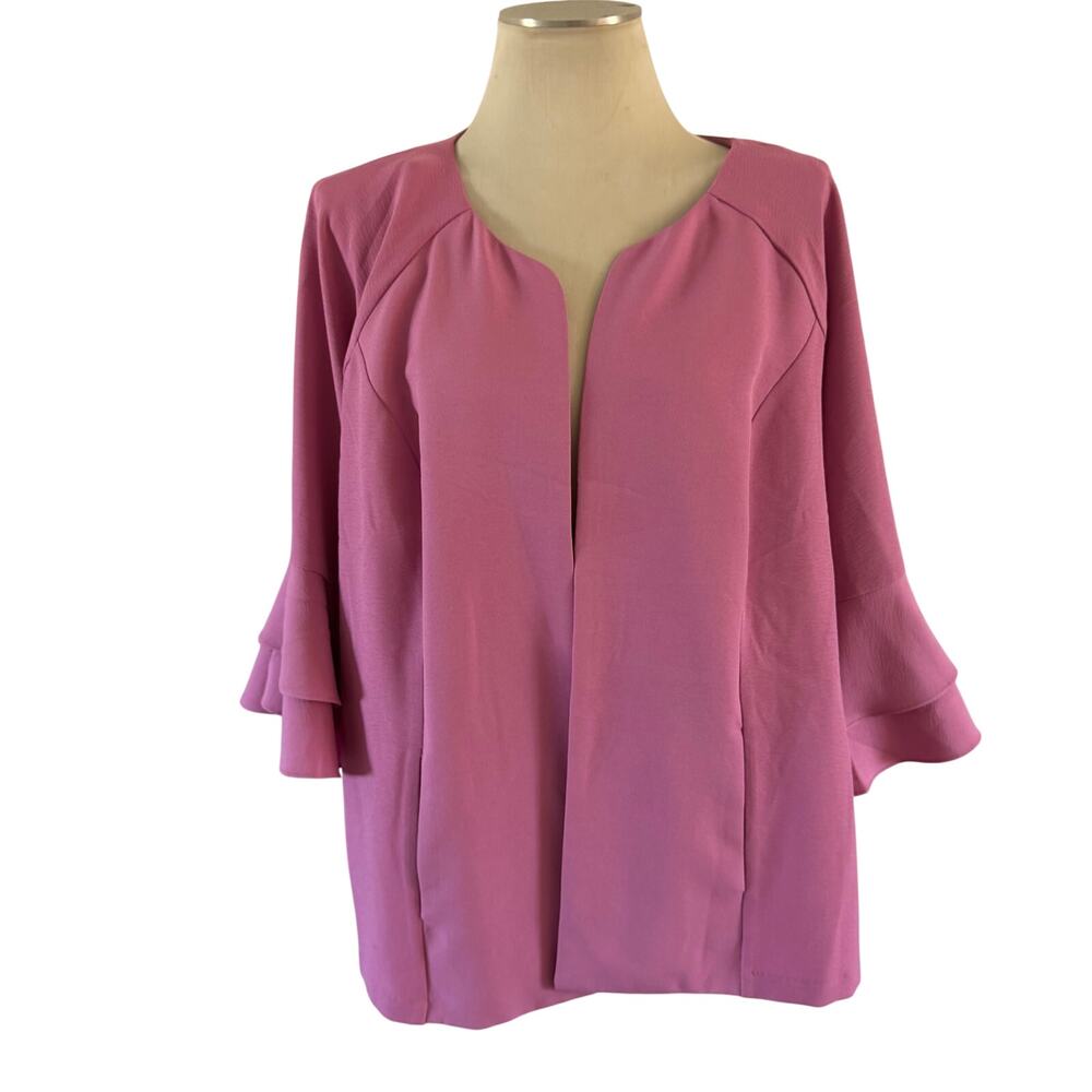 NWT Bob Mackie Purple Ruffle SLeeve Blazer Jacket Plus Size 1X